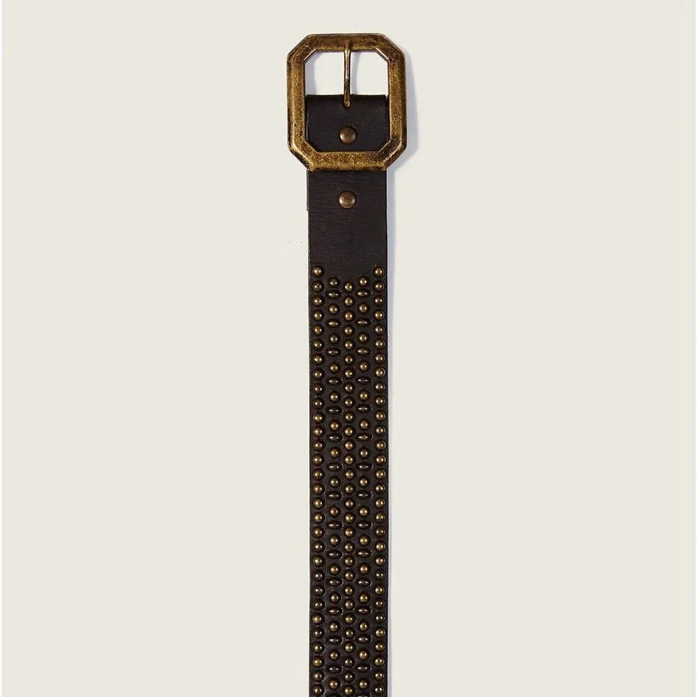 True Religion Studded Brown Leather Belt